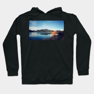 New Zealand mountains reflected in a lake. Hoodie